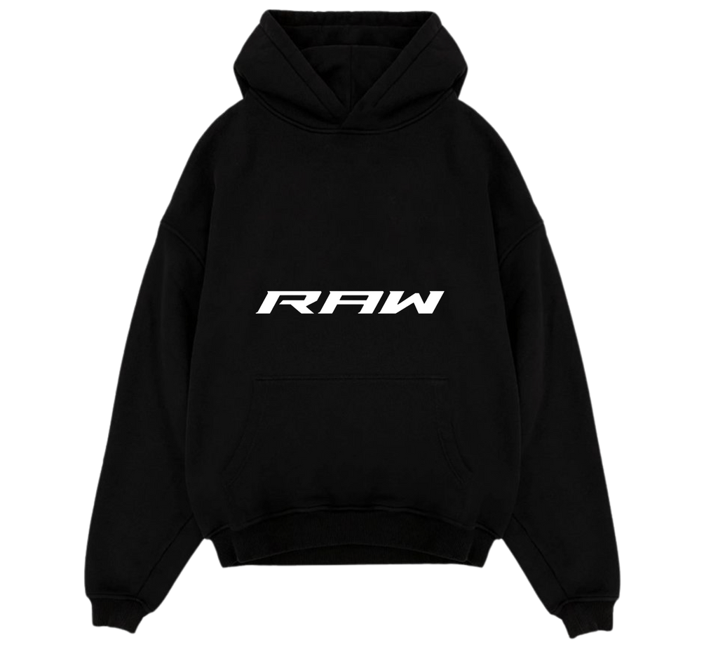 SOLID RAW IMPACT HOODIE IN BLACK
