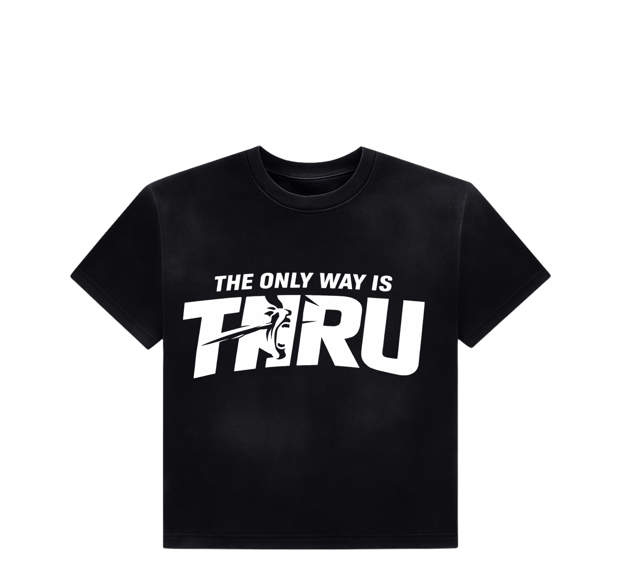 ONLY WAY IS THRU TEE IN BLACK