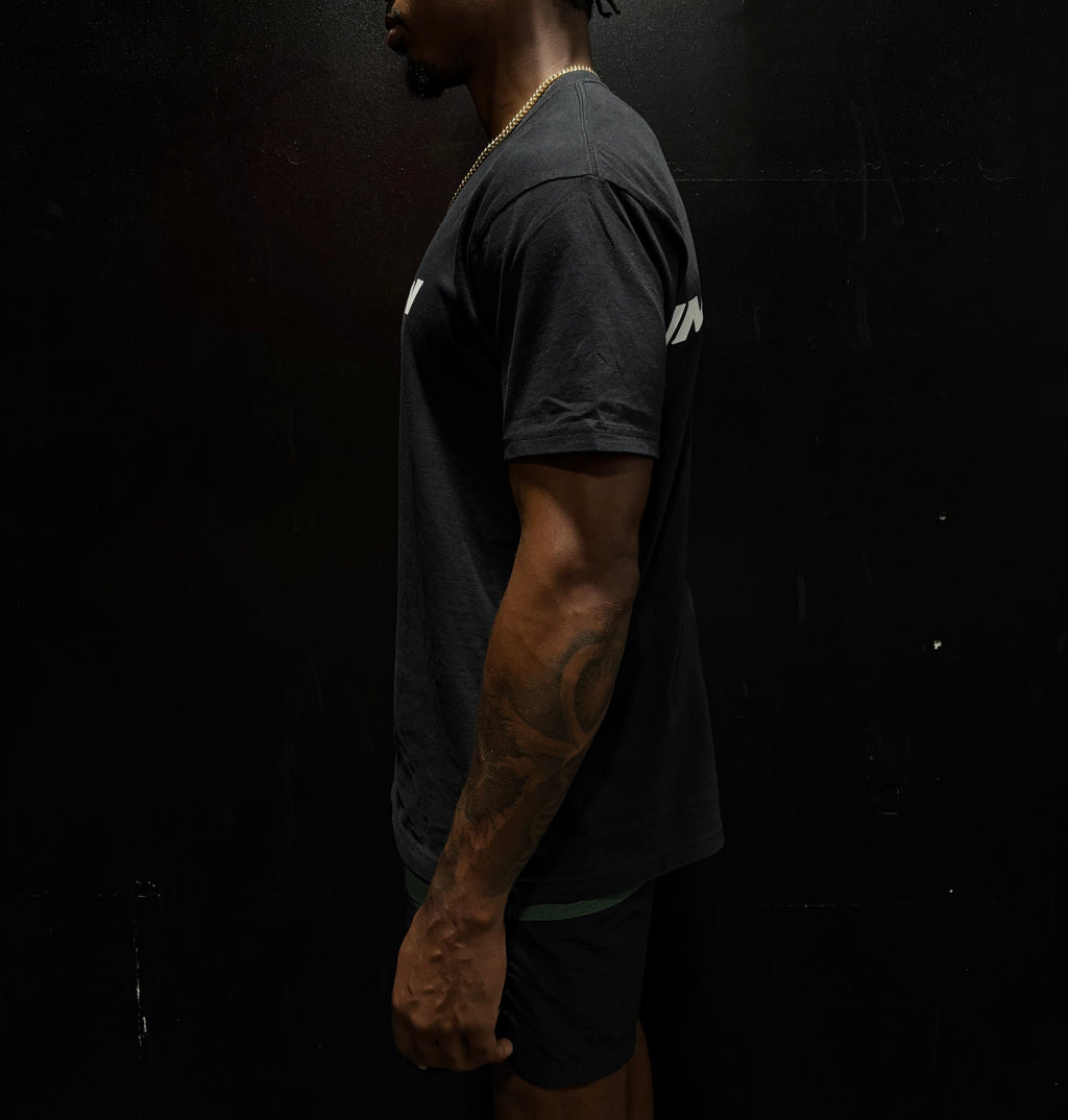 SOLID RAW IMPACT TEE IN BLACK
