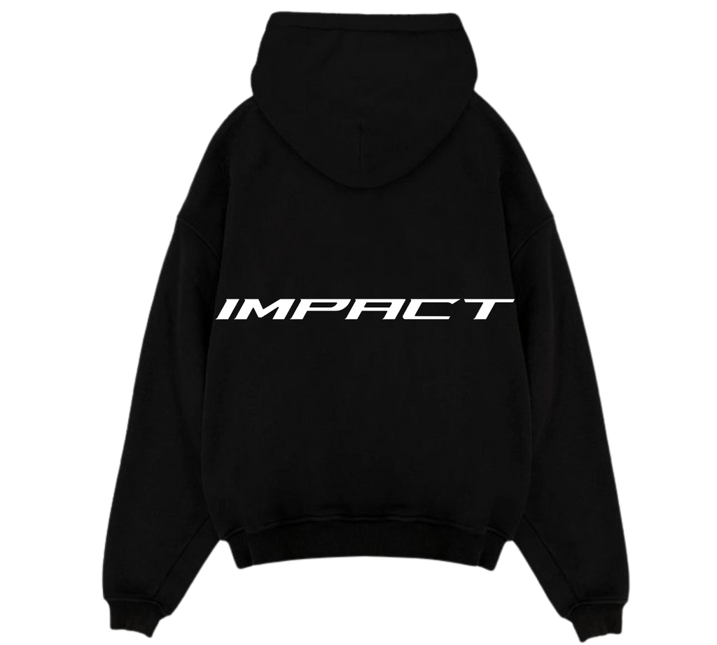 SOLID RAW IMPACT HOODIE IN BLACK