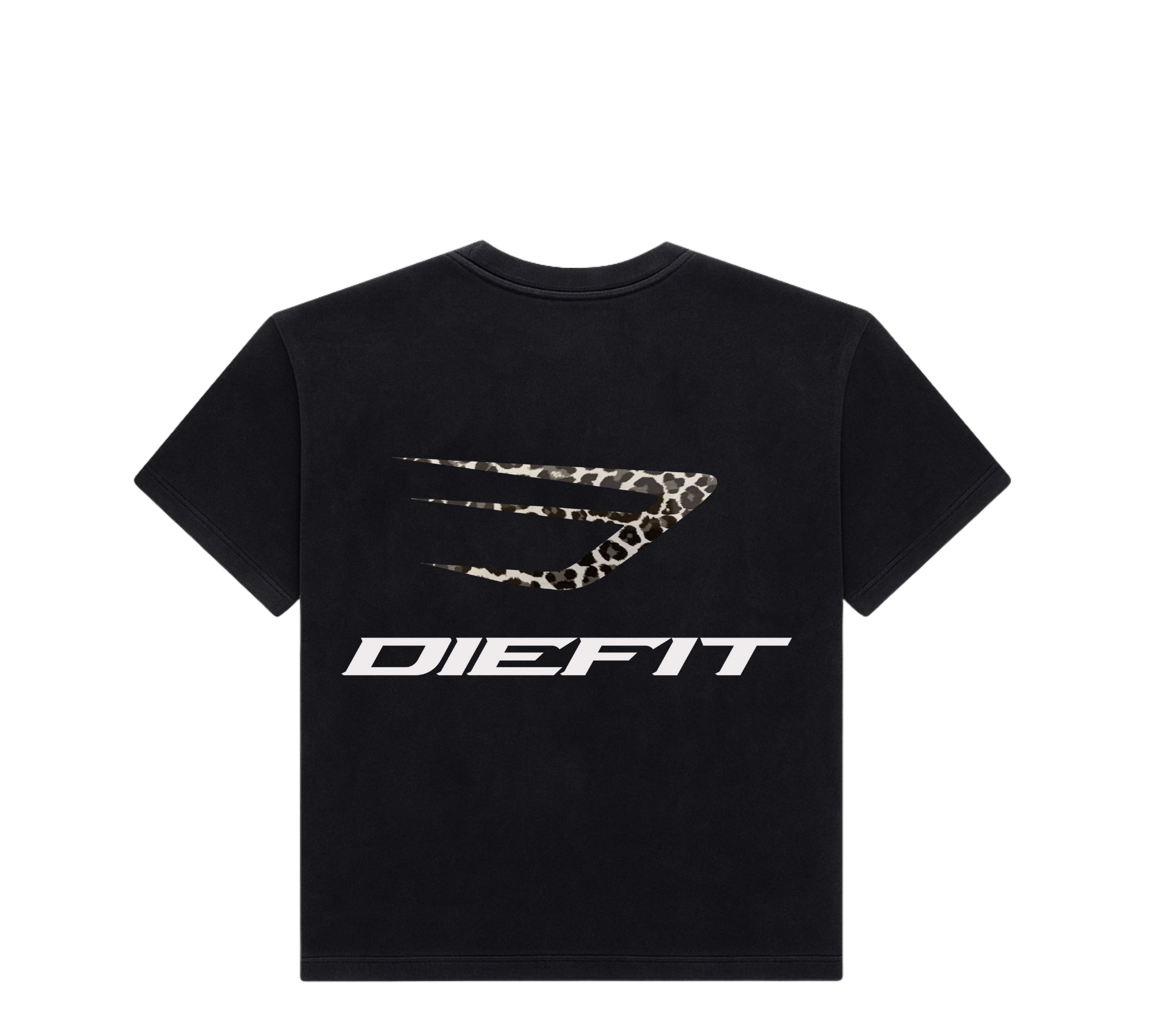 DIEFIT “SNOW LEOPARD” LOGO TEE IN BLACK