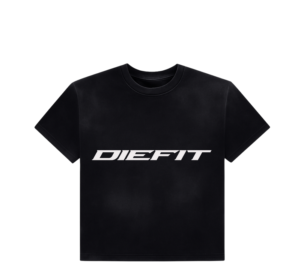 DIEFIT TAKE THE WOLRD IN FLAMES COZY TEE IN BLACK