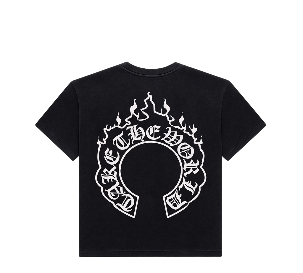 DIEFIT TAKE THE WOLRD IN FLAMES COZY TEE IN BLACK