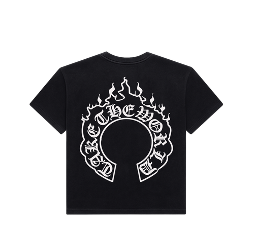 DIEFIT TAKE THE WOLRD IN FLAMES COZY TEE IN BLACK
