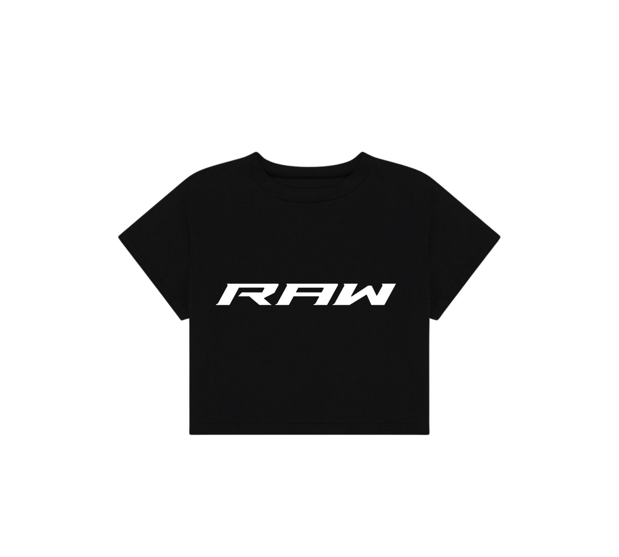 SOLID RAW IMPACT CROP TOP IN BLACK